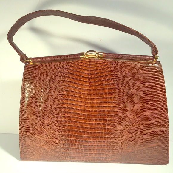 REPTILE Handbags - BELLESTON GENUINE LIZARD SKIN HANBAG
